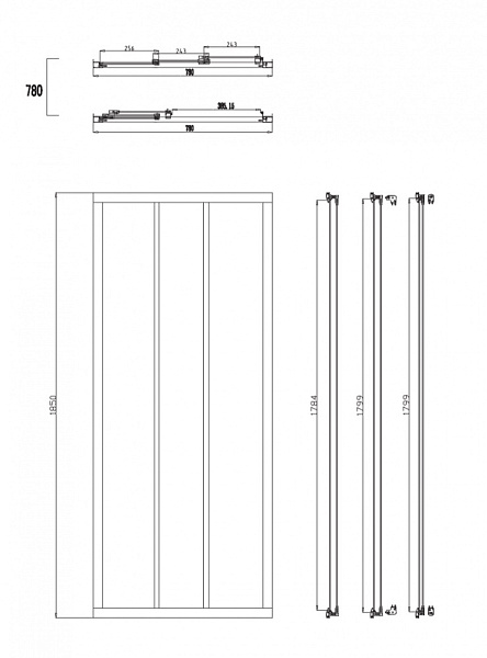 Душевая дверь Omnires Bronx S20A380CRTR 80 см хром