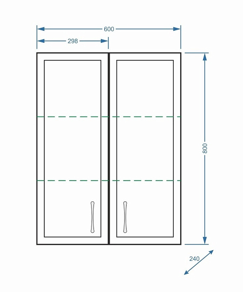 Настенный шкаф Stella "Концепт 60/80" белый