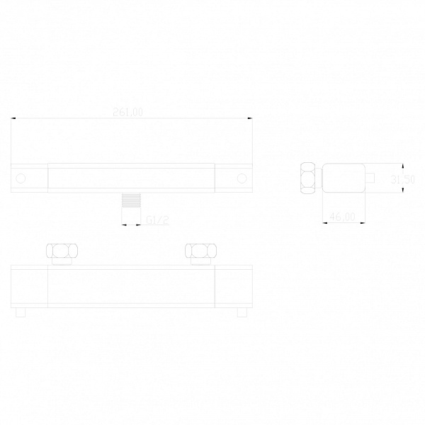 Смеситель термостатический для ванны и душа Swedbe Mercury 9052