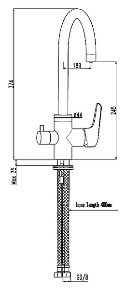 Смеситель для кухни с каналом питьевой воды Damixa Origin Evo 2 820700000 