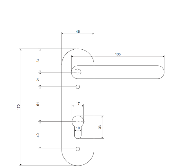 Дверная ручка на планке Apecs HP-72.1303-BL (для 1300A,1700A)