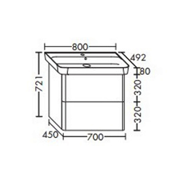 Тумба с раковиной Burgbad Iveo белая