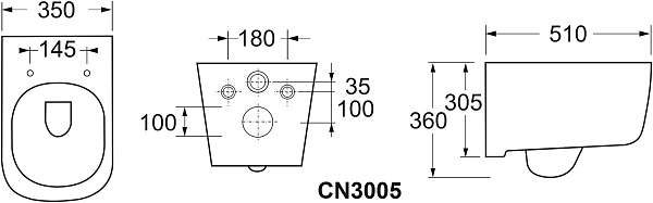 Унитаз подвесной Ceramica Nova New Day Rimless CN3005