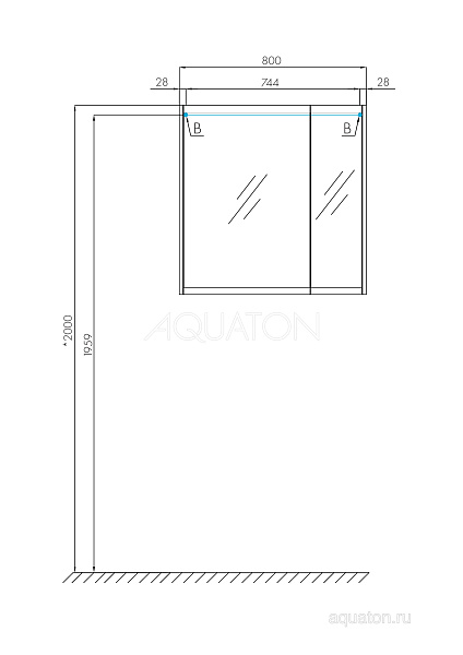 Зеркало-шкаф Aquaton "Нортон 80" белый глянец