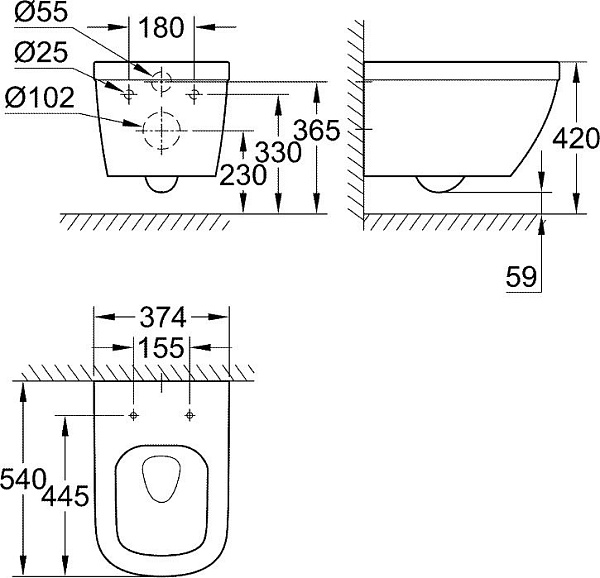 Унитаз подвесной Grohe Euro Ceramic 39328000