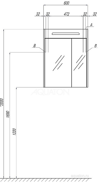 Зеркало-шкаф Aquaton "Сильва 60" дуб фьорд