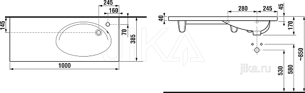 Раковина подвесная Jika Tigo 80
