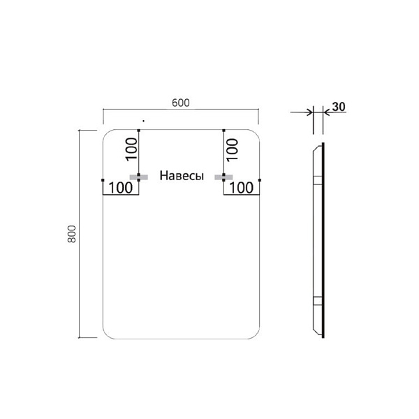 Зеркало Vincea 60 с подсветкой VLM-3VC600