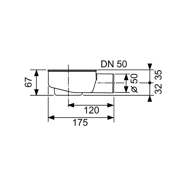 Сифон для душевого лотка горизонтальный TECE TECEdrainline 650000