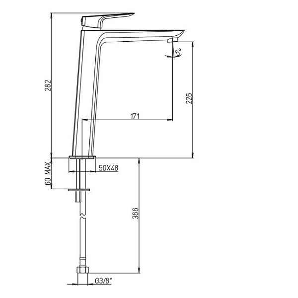 Смеситель для раковины Paini Nove 09YO205LL