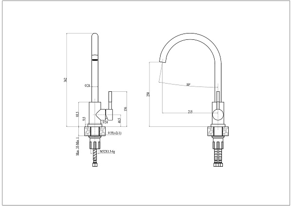 Смеситель для кухни Haiba HB70304-3