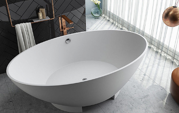 Ванна из искусственного камня Kerrock Tristan-FS White 196х117