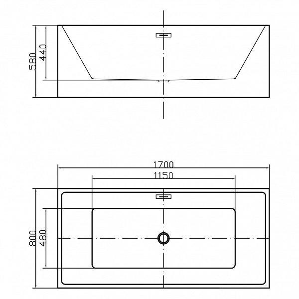 Акриловая ванна отдельностоящая Swedbe Vita 8822