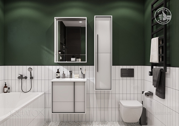 Шкаф-пенал подвесной Aquaton "Ривьера" белый матовый