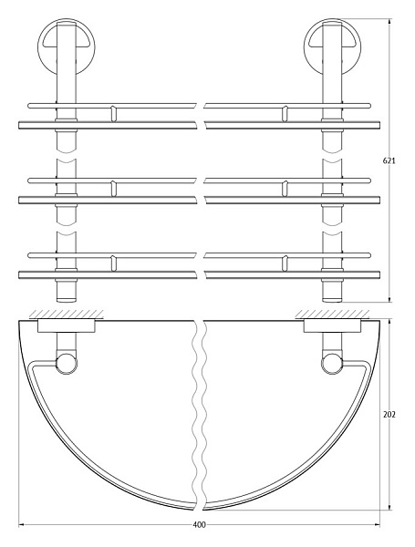 Полка 3-х ярусная FBS Luxia LUX 082