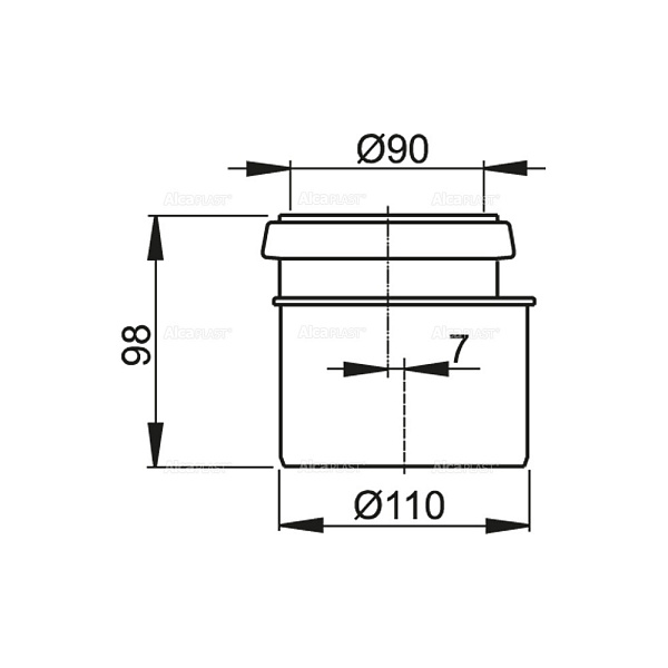 Соединитель комплект Alcaplast для 90/110 M907