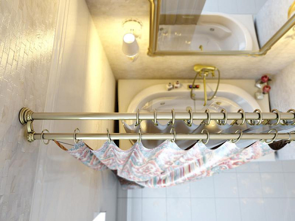 Карниз для ванной комнаты двойной Elghansa Monterno CD-2-Bronze