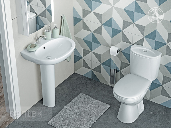 Унитаз компакт напольный Santek Анимо с вертикальным выпуском 1.WH30.2.136