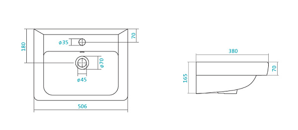 Раковина подвесная Santek Тигода 50