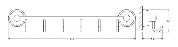Штанга с 6-ю крючками FBS Vizovice VIZ 027