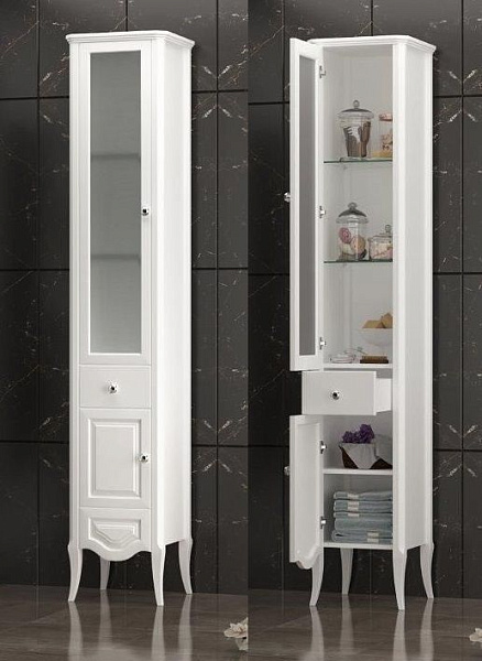 Шкаф-пенал Opadiris Брунелла 38 белый матовый