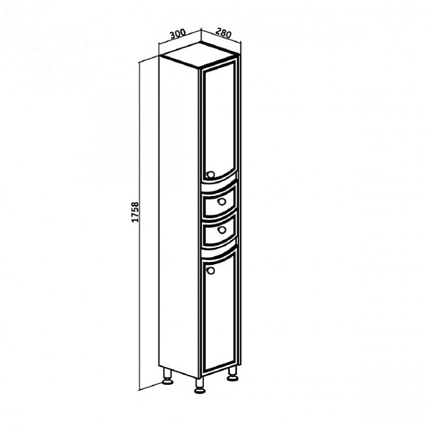 Шкаф-пенал Runo "Аликанте 30" R