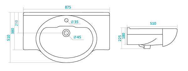 Раковина подвесная Santek Сенеж 87