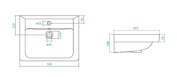 Раковина подвесная Santek Тигода 55