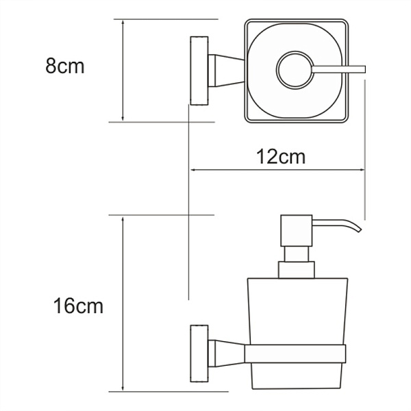 Дозатор с держателем WasserKraft Dill K-3999