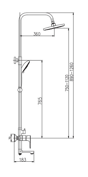 Душевая система со смесителем Haiba HB2415