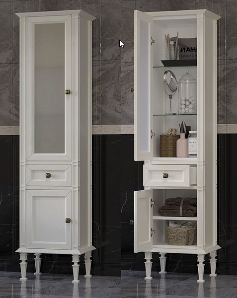 Шкаф-пенал Opadiris Кантара 46 L слоновая кость