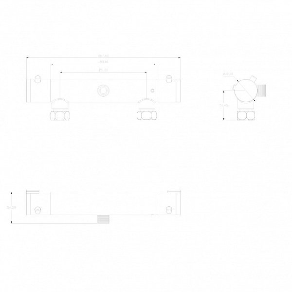 Смеситель термостатический для ванны и душа Swedbe Mercury 9025