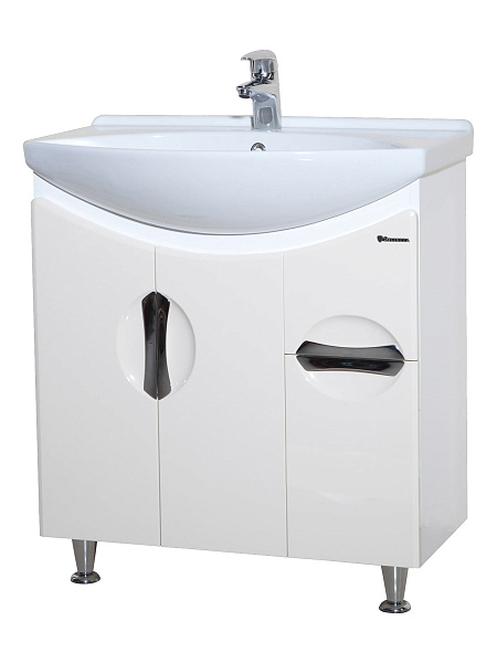 Тумба с раковиной Bellezza "Лагуна 75" белая (1 ящик)