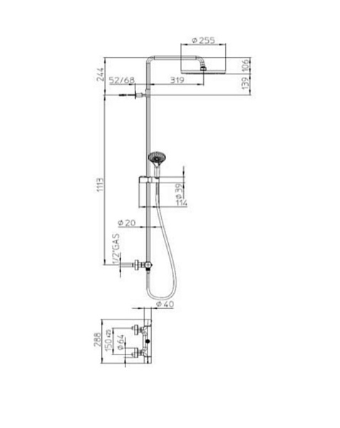 Душевая стойка Bossini Elios L10172.030 хром