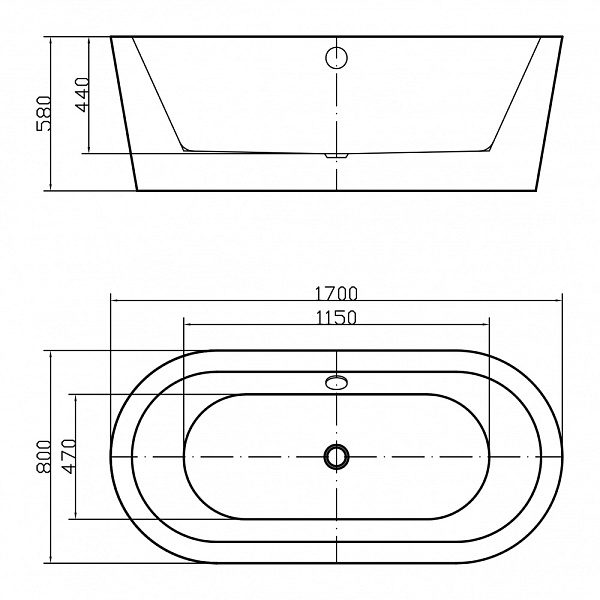 Акриловая ванна отдельностоящая Swedbe Vita 8812