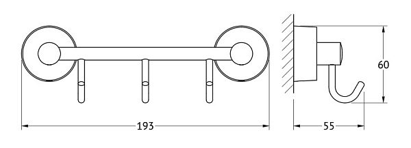 Штанга с 3-мя крючками FBS Nostalgy NOS 024