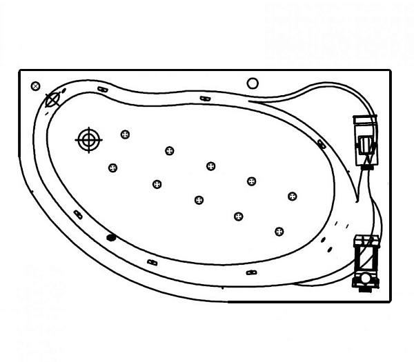 Акриловая ванна Kolpa-San Amadis Superior 160х100 QUAT L (левая)