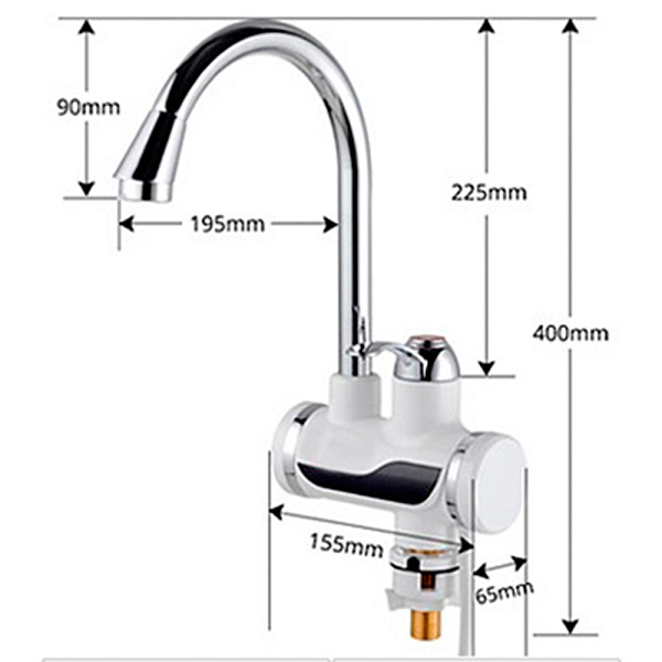 Кран-водонагреватель проточный с индикацией MATRIX SM-HY30071