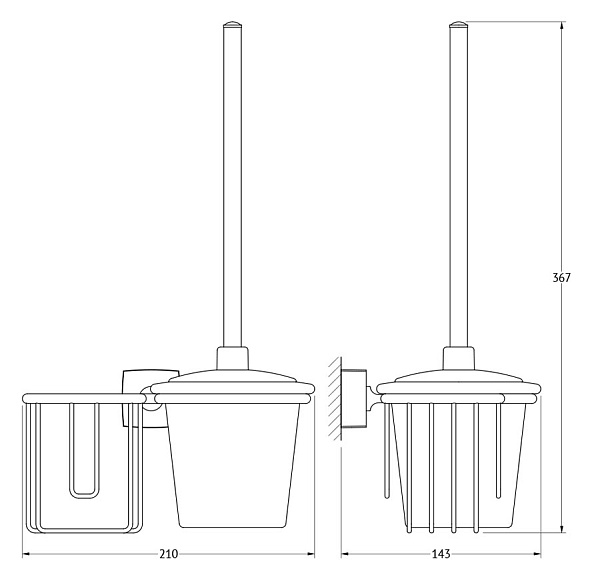Держатель освежителя воздуха с туалетным ершиком с крышкой FBS Esperado ESP 058