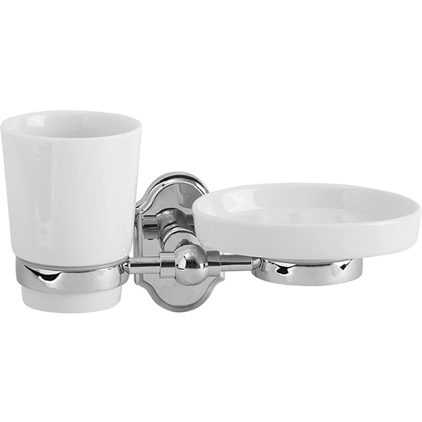 Стакан для зубных щеток с мыльницей Veragio Stanford VR.STD-7743.CR хром