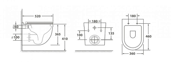 Унитаз подвесной безободковый OWL Eld Cirkel-H с сиденьем DP микролифт