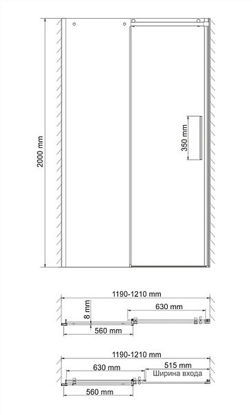 Душевая дверь WasserKraft Dinkel 58R05