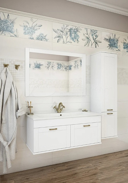 Тумба с раковиной Sanflor Ванесса 105/2 белая