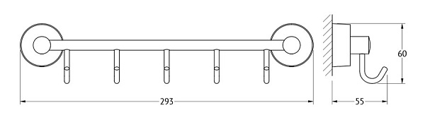 Штанга с 5-ю крючками FBS Nostalgy NOS 026