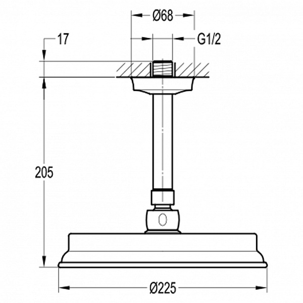 Кронштейн душевой с верхним душем Swedbe Terracotta Art 2523