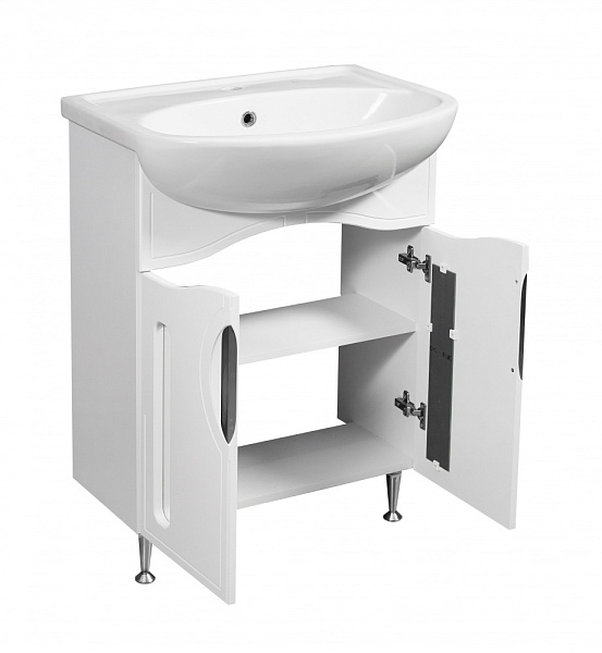 Тумба с раковиной напольная Stella "Сильва 60" белая