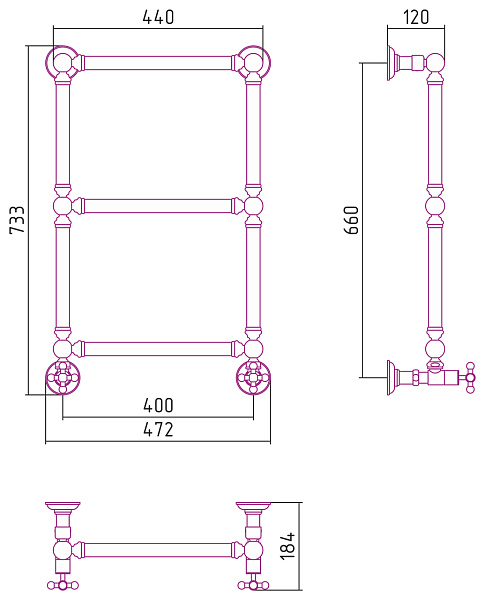 Полотенцесушитель СУНЕРЖА Ренессанс 1304 660x400
