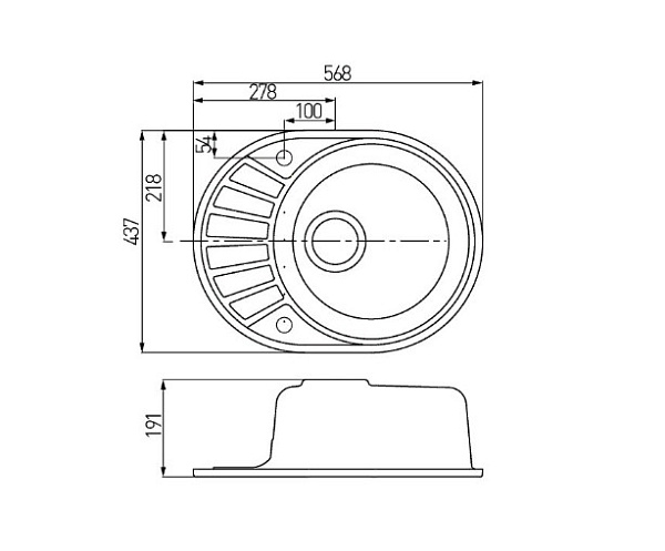 Кухонная мойка Aquaton Чезана 1A711232CS230 серый