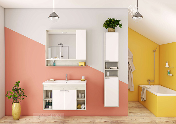 Зеркало-шкаф Aquaton "Флай 100" белый/дуб крафт