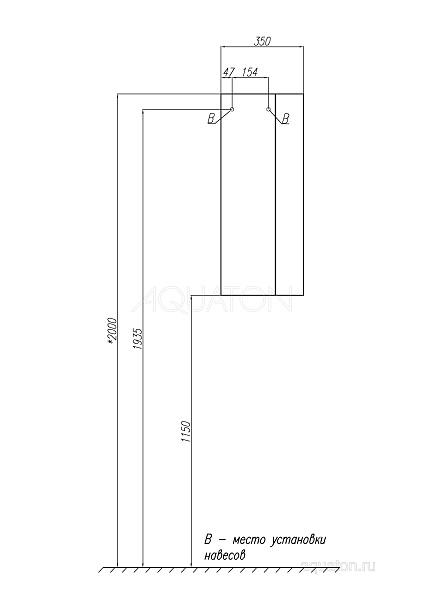 Настенный шкаф Aquaton "Терра 35" дуб кантри/антрацит